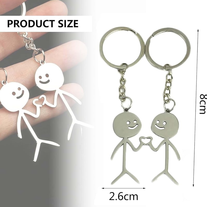 Herz Schlüsselanhänger Partner, Freundschafts-Geschenk aus Edelstahl