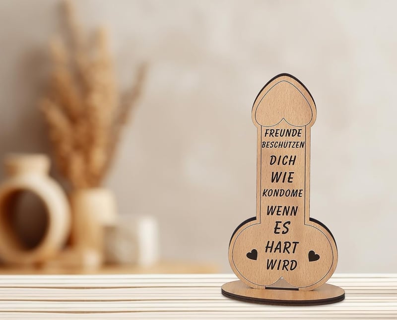 Lustiges Geburtstagsgeschenk: Personalisierte Holz-Gästebuch für Frauen