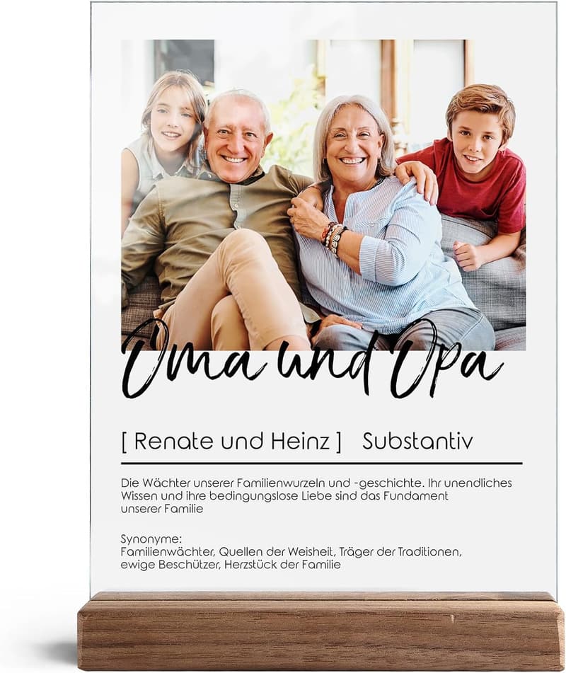 Personalisiertes Acrylglasbild - Geschenk für Großeltern zu Weihnachten