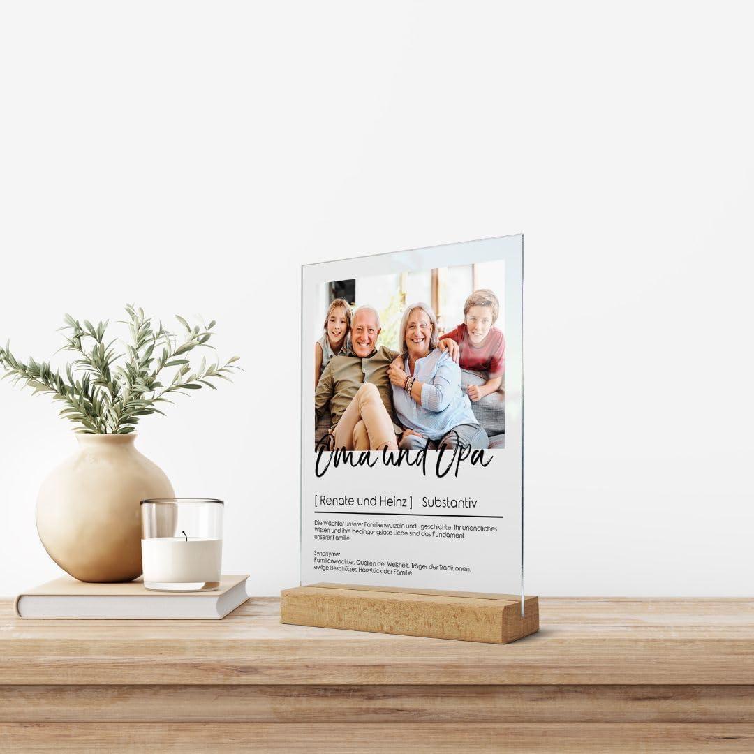 Personalisiertes Acrylglasbild - Geschenk für Großeltern zu Weihnachten