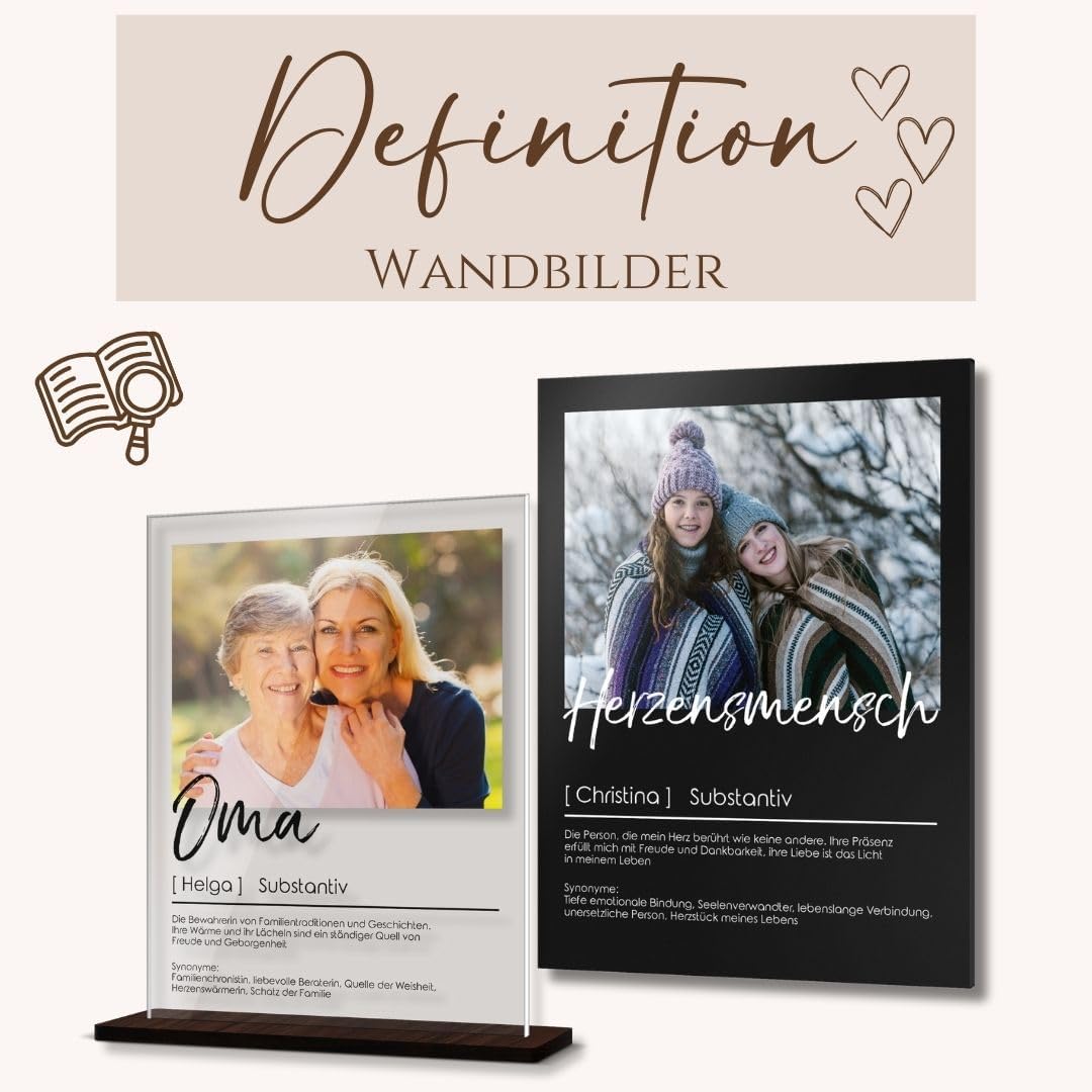 Personalisiertes Acrylglasbild - Geschenk für Großeltern zu Weihnachten