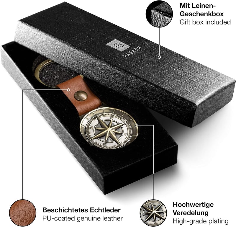 Freundschaft Schlüsselanhänger Northstar aus Leder und Metall
