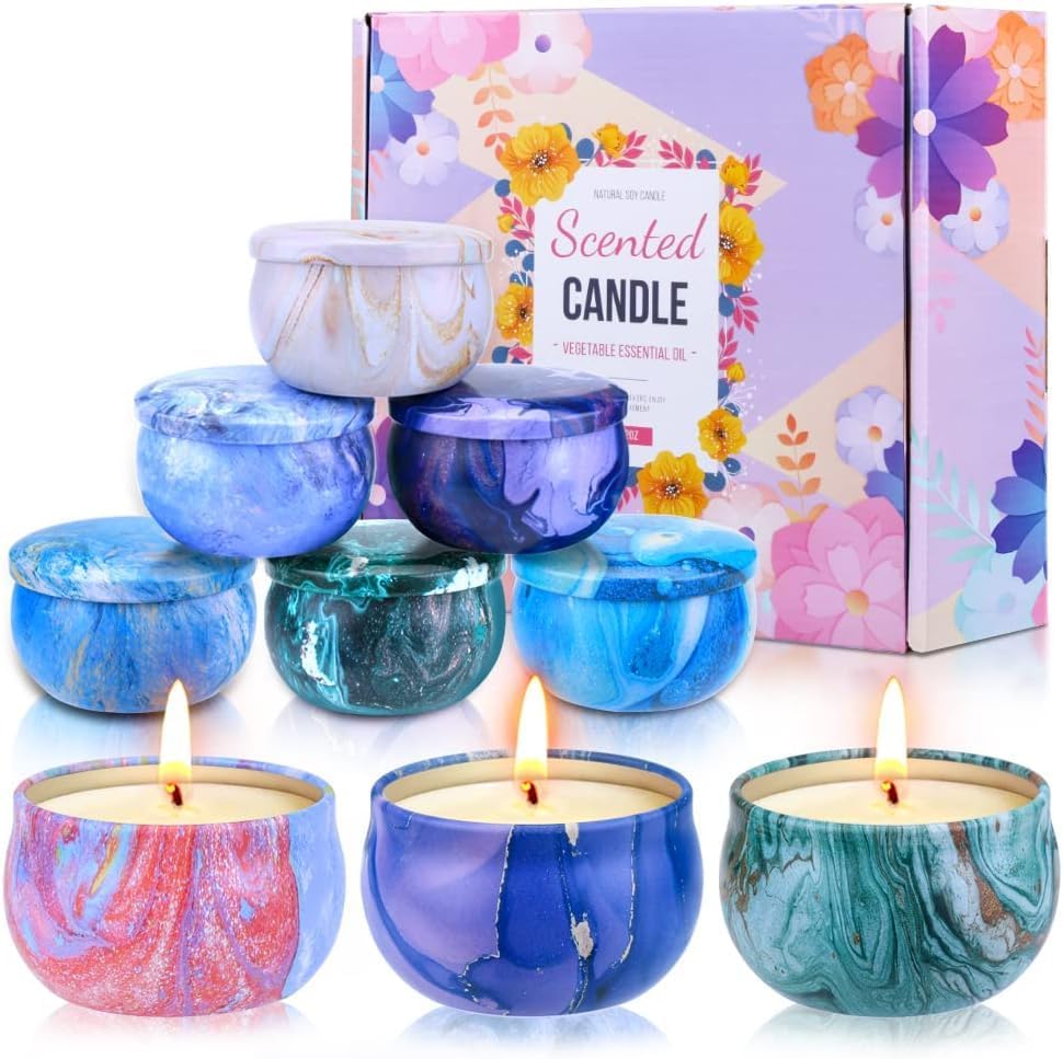 Weihnachts-Duftkerzen Geschenkset für Frauen, 9x75g aus natürlichem Sojawachs