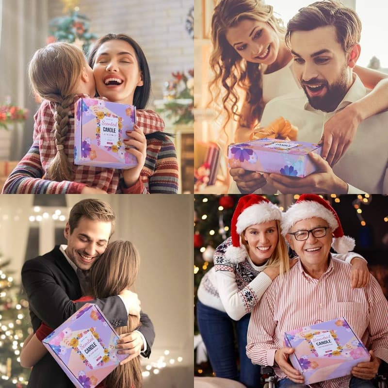 Weihnachts-Duftkerzen Geschenkset für Frauen, 9x75g aus natürlichem Sojawachs