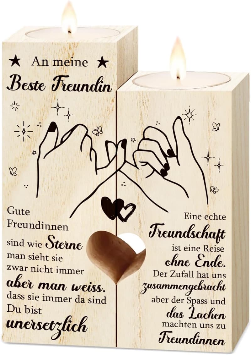 Personalisierter Kerzenständer für beste Freundinnen