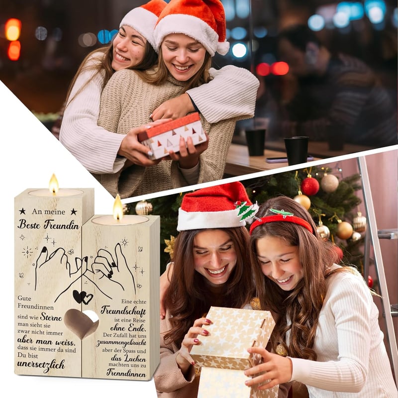 Personalisierter Kerzenständer für beste Freundinnen