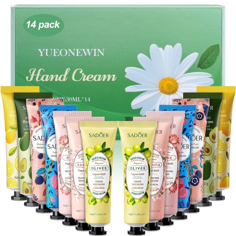 Winterliches Geschenkset: 14 Handcremes für trockene Hände (420ml)