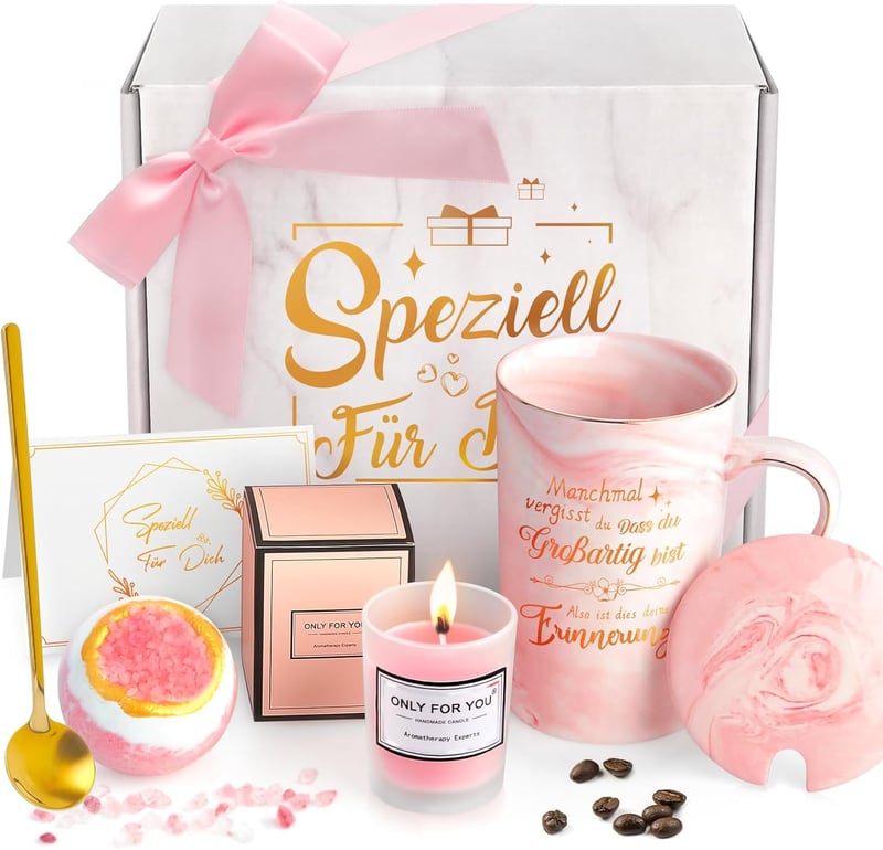 Muttertags-Geschenkset: Rosa 340ml Keramiktasse für Frauen