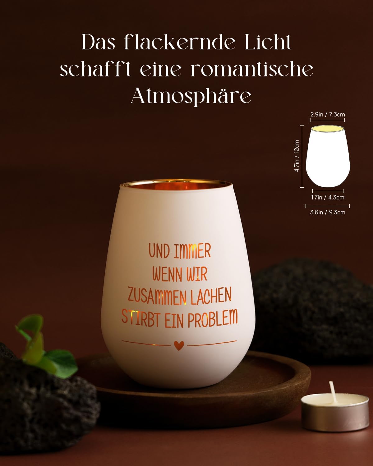 Windlicht aus Glas mit Gravur – Geschenk für beste Freundin zum Geburtstag