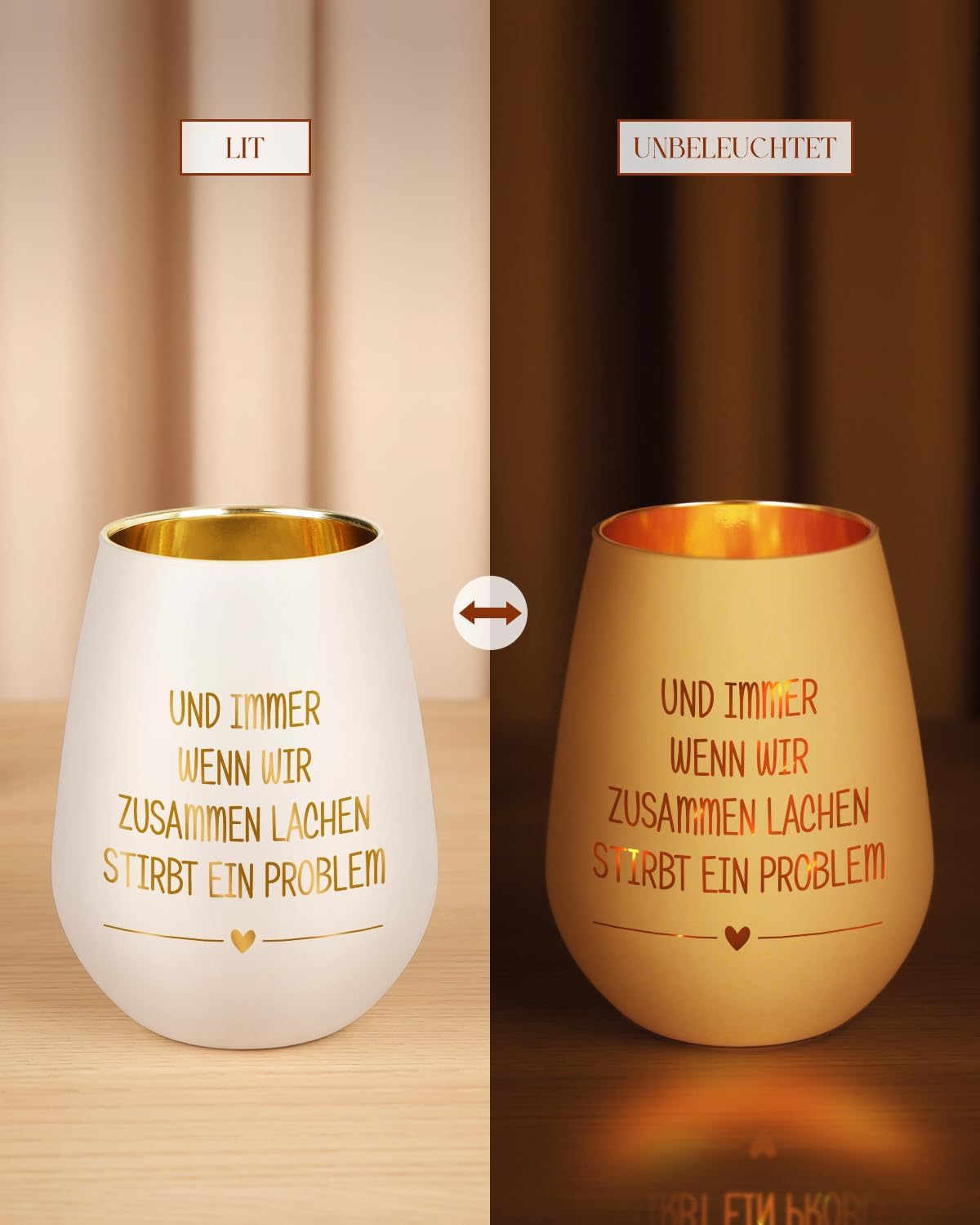 Windlicht aus Glas mit Gravur – Geschenk für beste Freundin zum Geburtstag