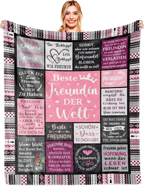 Geschenkidee für beste Freundin: Warmhaltedecke 150x130cm
