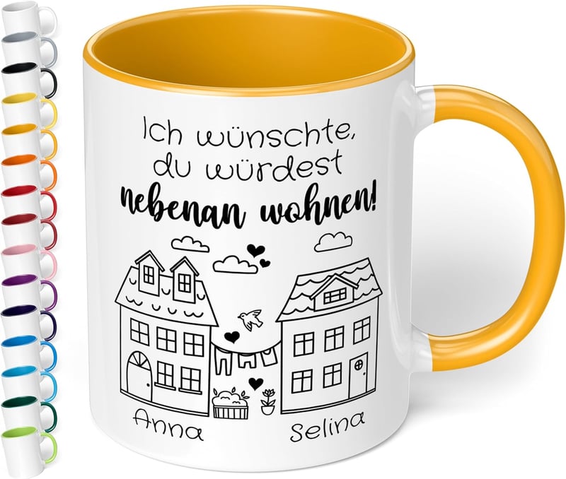 Personalisierte Freundschafts-Tasse für beste Freundin – 330ml Keramik