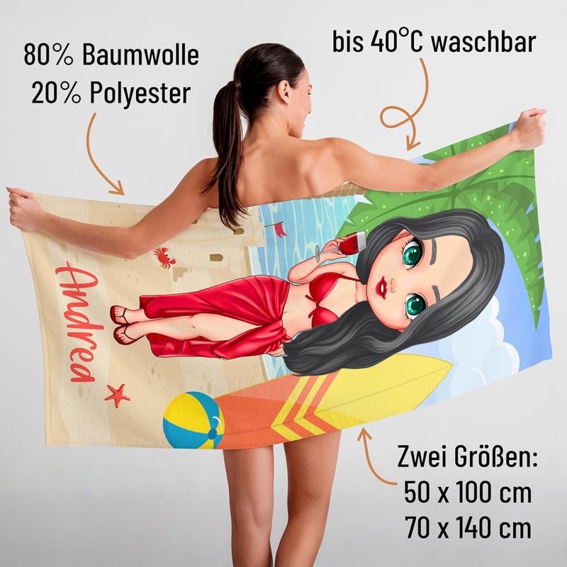 Personalisierte Handtücher für beste Freundinnen – 100 x 50 cm
