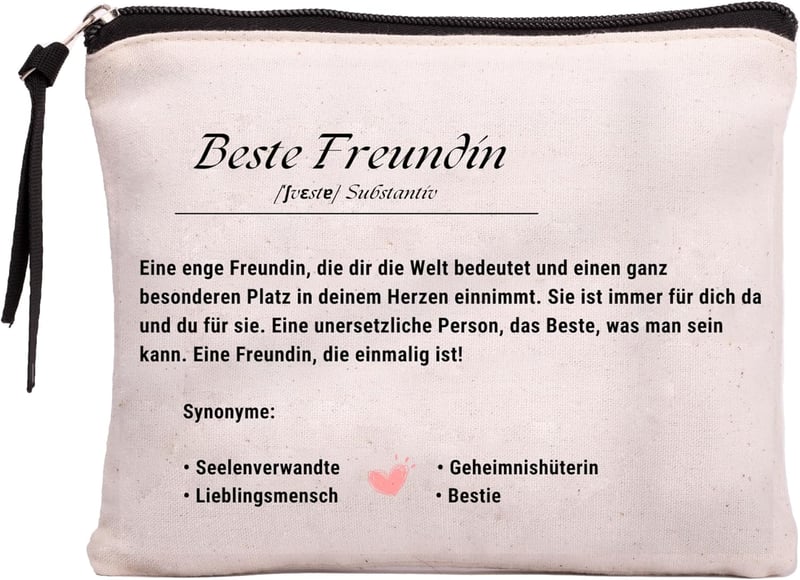 Kosmetiktasche aus Naturmaterialien – Geschenk für beste Freundin