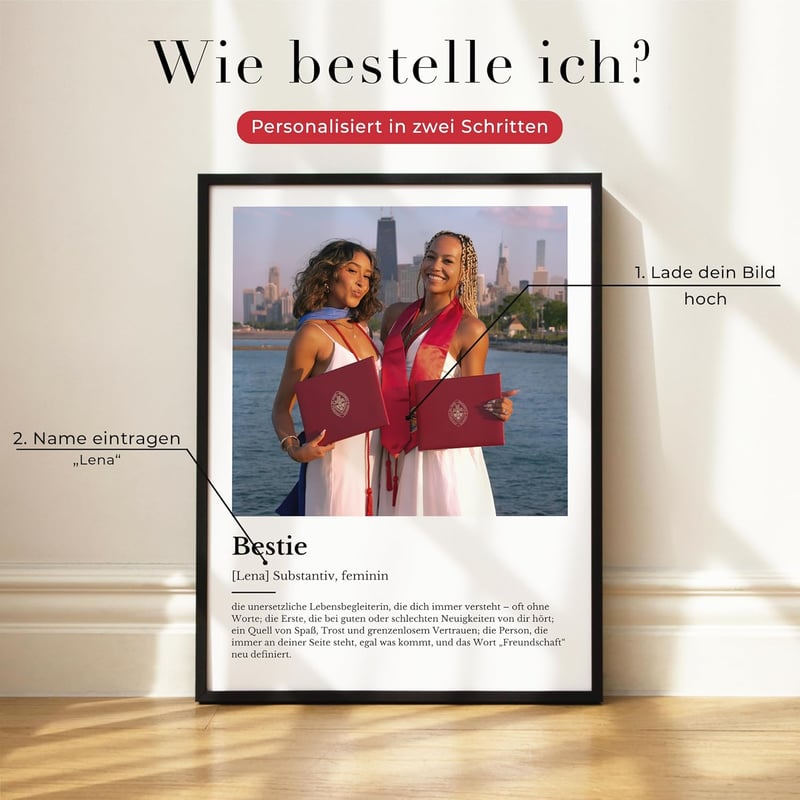 Persönliches Fotogeschenk für beste Freundin zum Geburtstag