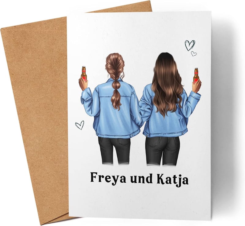 Personalisierte Geburtstagskarte für beste Freundinnen