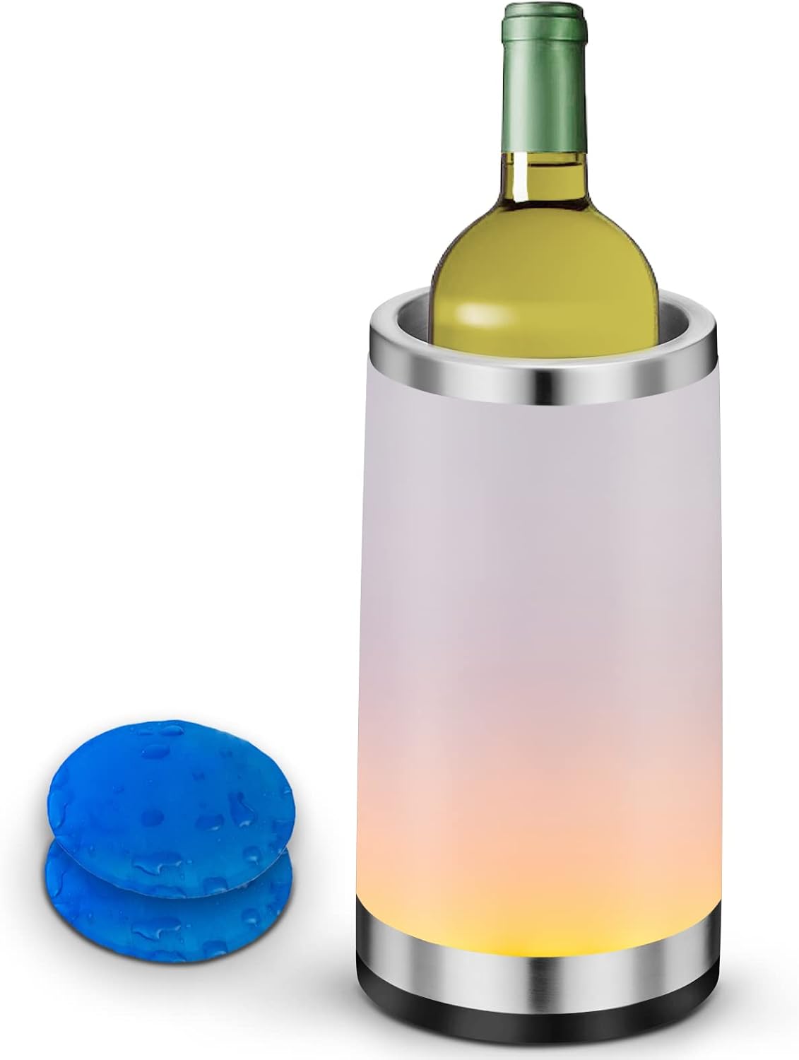 Elrigs RGB Weinkühler mit Touchlampe und 2 Kühlpads – Ideal für Weinliebhaber