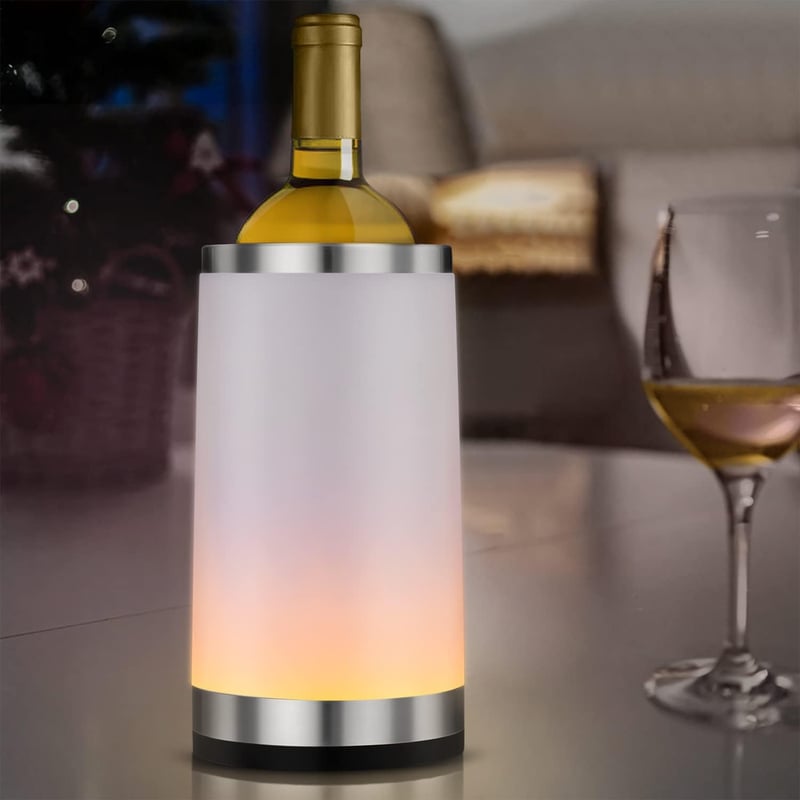 Elrigs RGB Weinkühler mit Touchlampe und 2 Kühlpads – Ideal für Weinliebhaber