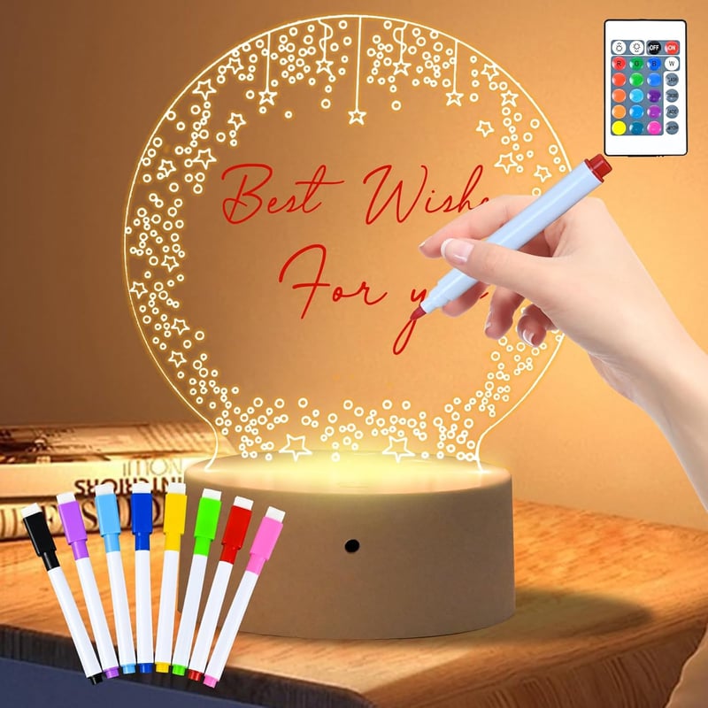 Nachttischlampe mit LED-Message-Board für Frauen – ideales Geschenk