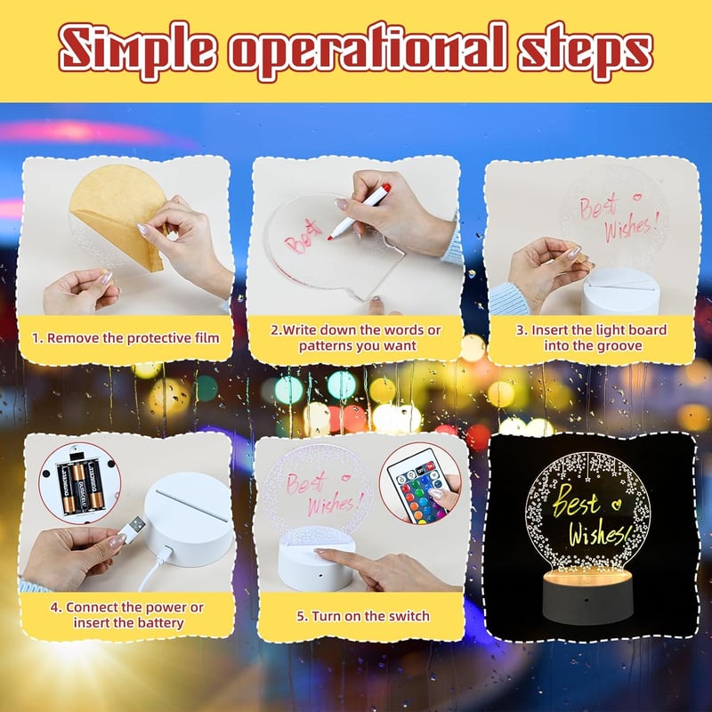 Nachttischlampe mit LED-Message-Board für Frauen – ideales Geschenk
