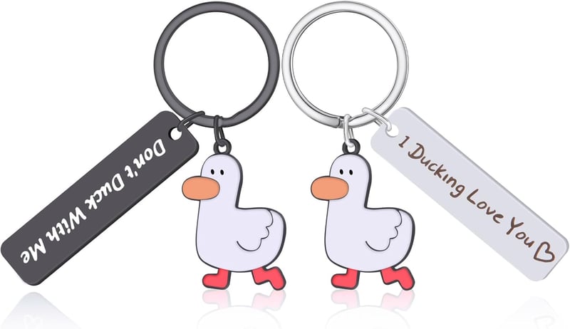 Süßes Paar Enten Schlüsselanhänger - Kreatives Geschenk für Paare