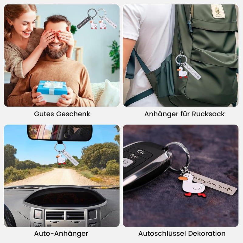 Süßes Paar Enten Schlüsselanhänger - Kreatives Geschenk für Paare