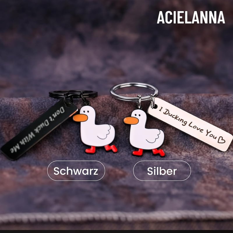 Süßes Paar Enten Schlüsselanhänger - Kreatives Geschenk für Paare