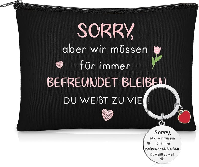 Kosmetiktasche mit Schlüsselanhänger für beste Freundinnen
