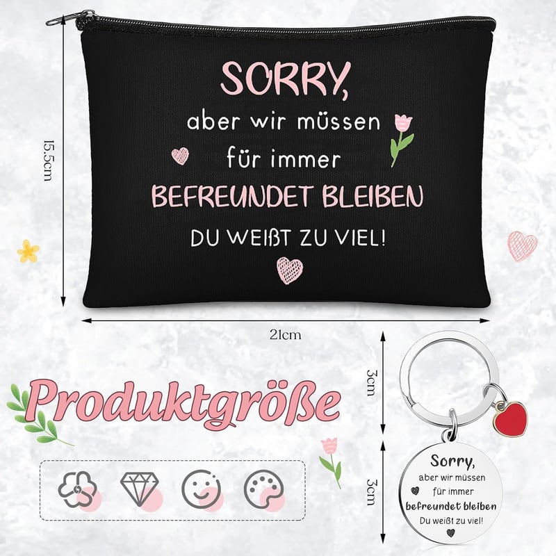 Kosmetiktasche mit Schlüsselanhänger für beste Freundinnen