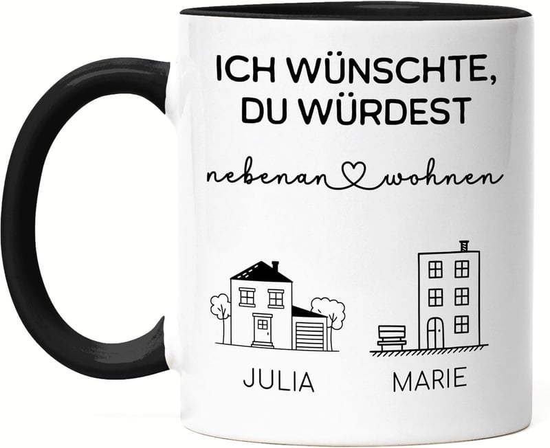 Personalisierte Freundschaftstasse für beste Freundin - Abschiedsgeschenk