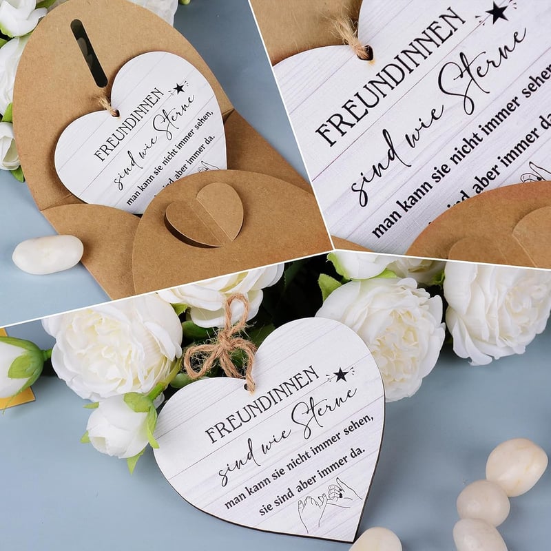 Herz-Karte für beste Freundin – 10x10cm, Dekoration für Geburtstage und Weihnachten