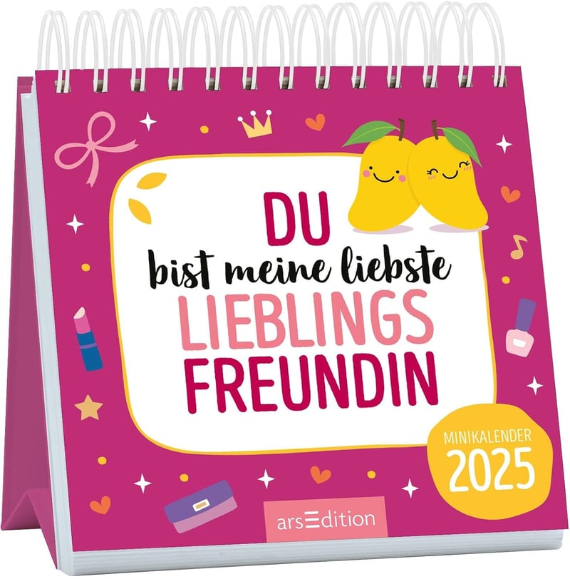 Monatskalender 2025 für beste Freundinnen im Miniformat