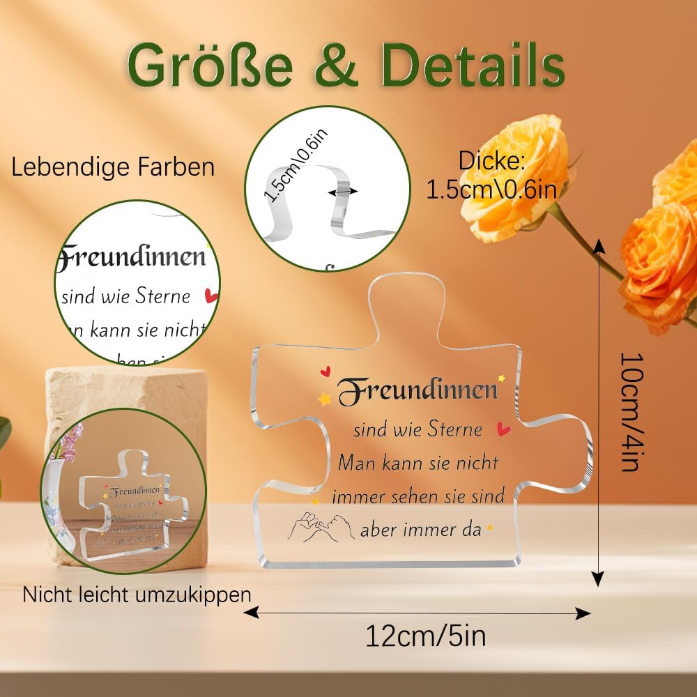 Weihnachtsgeschenk für den besten Freund – dekorative Acryl-Puzzle-Plakette