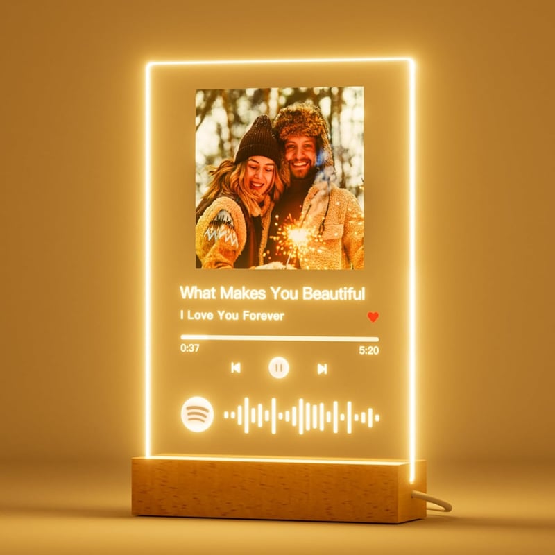 Personalisiertes Acrylglas mit Foto - Spotify Songcover Geschenk zum Jahrestag