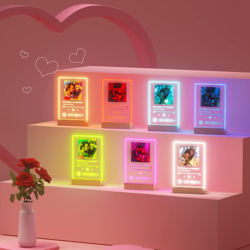 Personalisiertes Acrylglas mit Foto - Spotify Songcover Geschenk zum Jahrestag