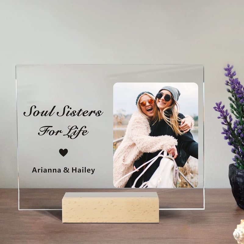 Personalisierte Foto-Plakette für beste Freunde und Seelenschwestern