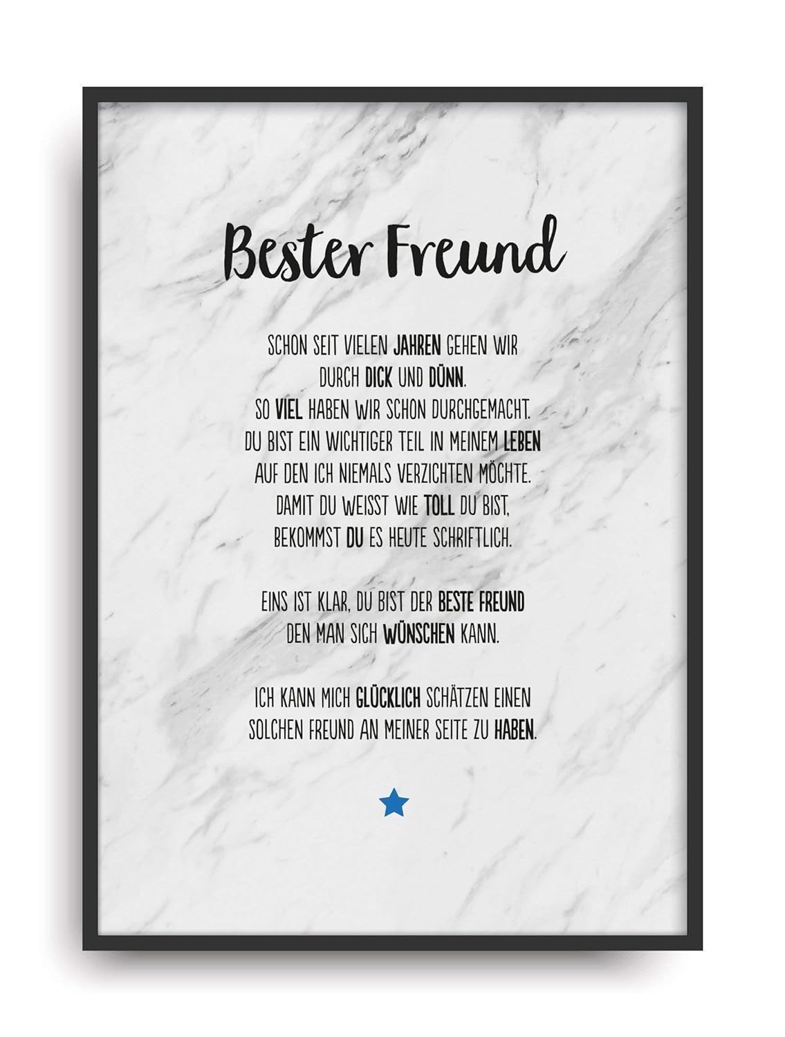 Geschenk-Karte zur Auszeichnung für den besten Freund – Kunstdruck A4