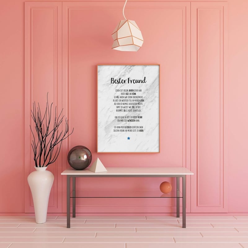 Geschenk-Karte zur Auszeichnung für den besten Freund – Kunstdruck A4