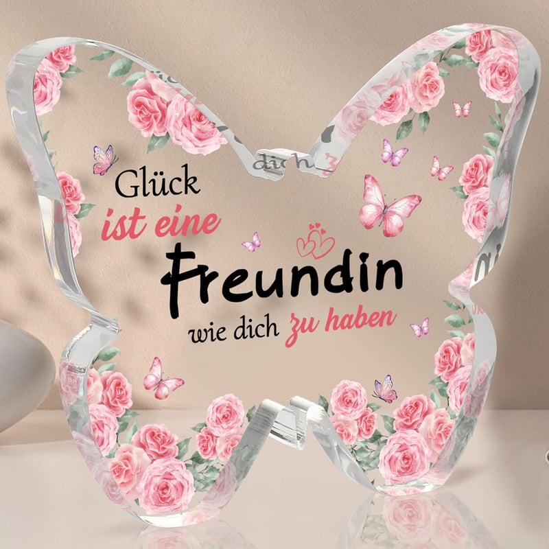 Schmetterlings Acryl Dekoschild für beste Freundin zum Geburtstag