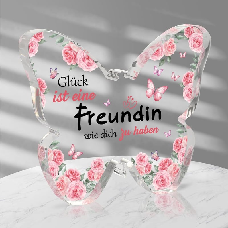 Schmetterlings Acryl Dekoschild für beste Freundin zum Geburtstag