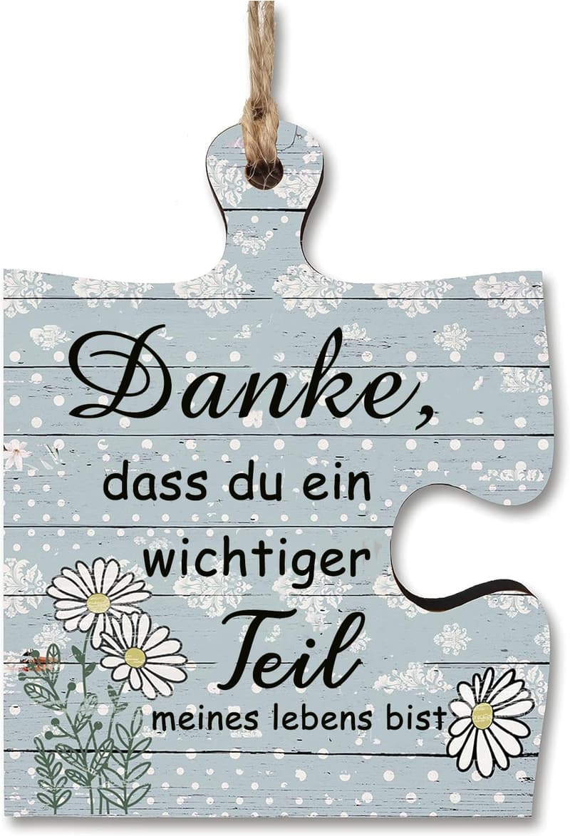 Freundschaftsgeschenk: Rustikale Puzzle-Plakette für Frauen