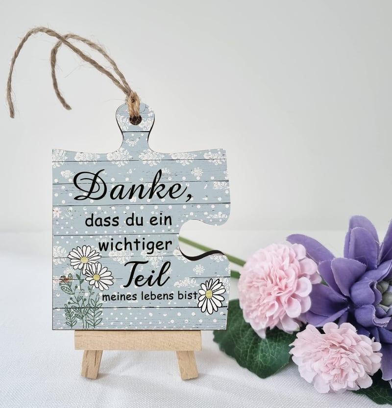Freundschaftsgeschenk: Rustikale Puzzle-Plakette für Frauen