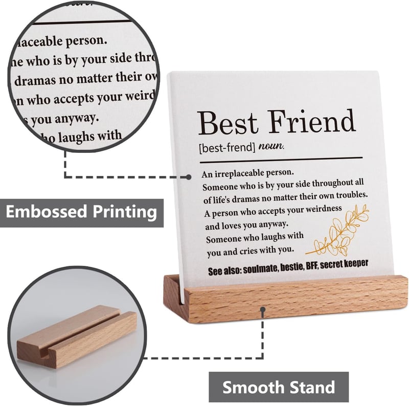 BFF Plakette - Freundschaftsgeschenk für Frauen - Handgefertigte Deko