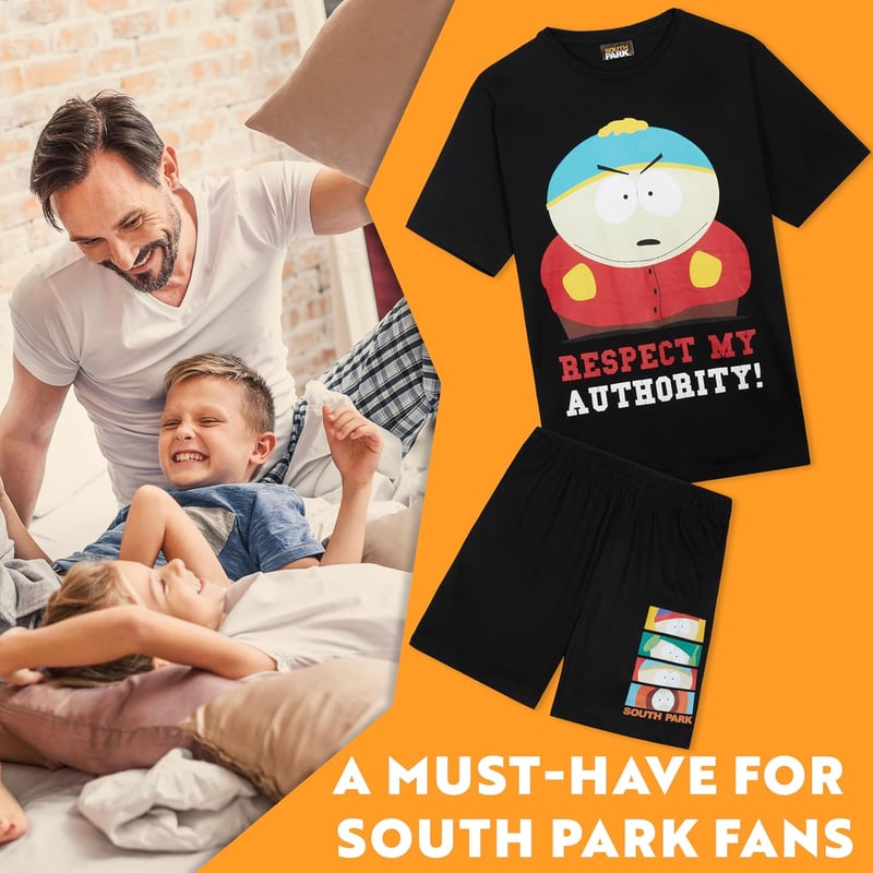 South Park Herren Pyjama Set – Lustige kurze Sommer Loungewear