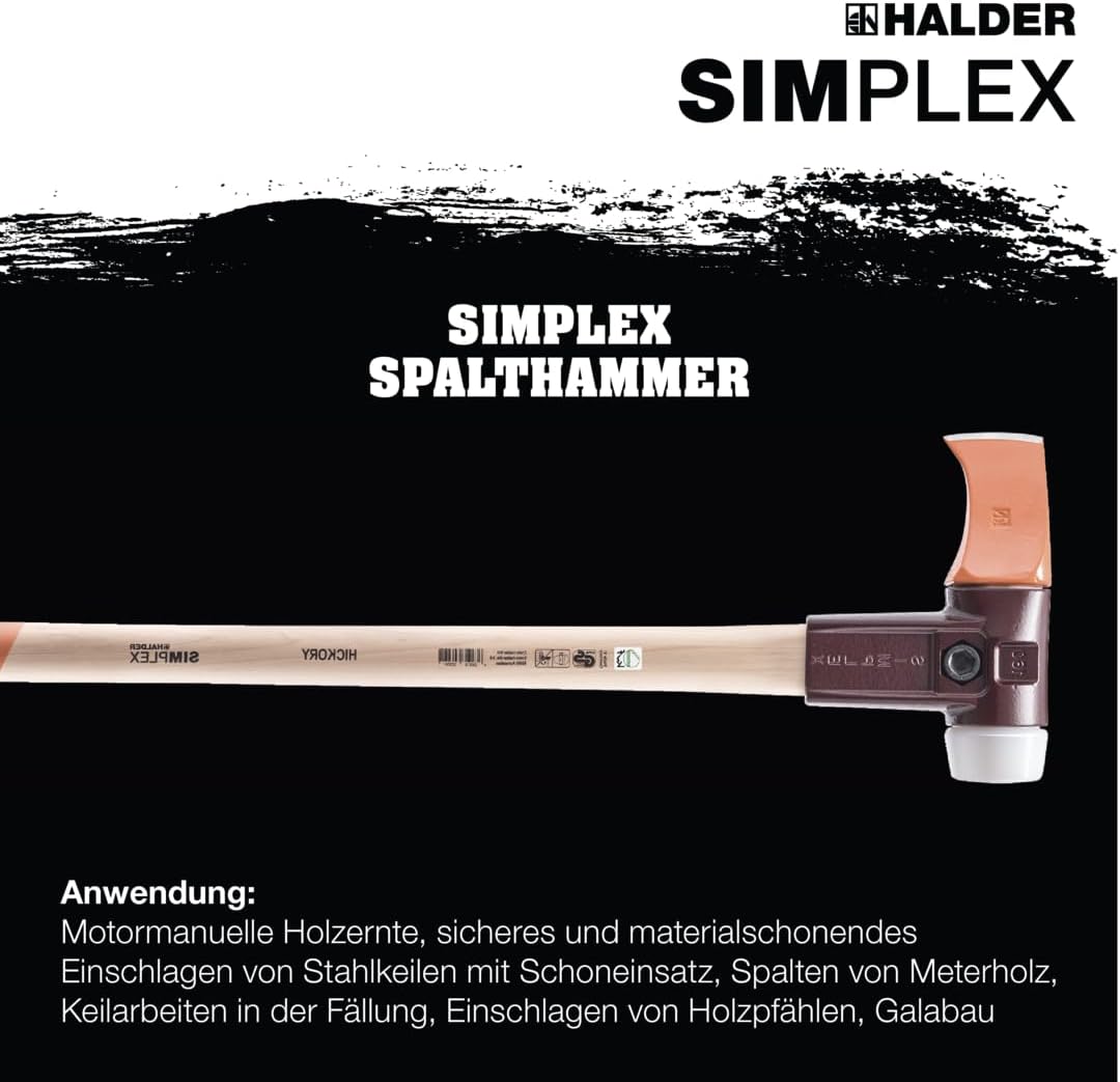 Hickory-Spalthammer mit Tempergussgehäuse, Durchmesser 60 mm
