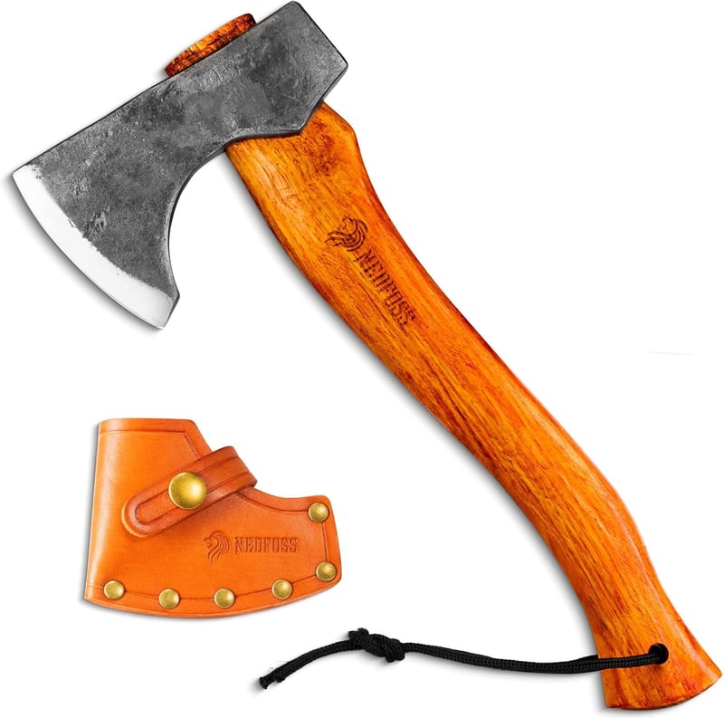 NedFoss 33cm Kohlenstoffstahl Spaltaxt für Camping und Gartenarbeit