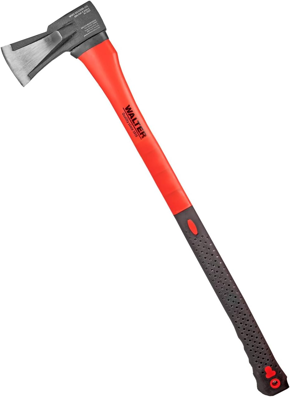 WALTER Spaltaxt 2000 g - Kohlenstoffstahl, 80 cm, für effizientes Holzspalten