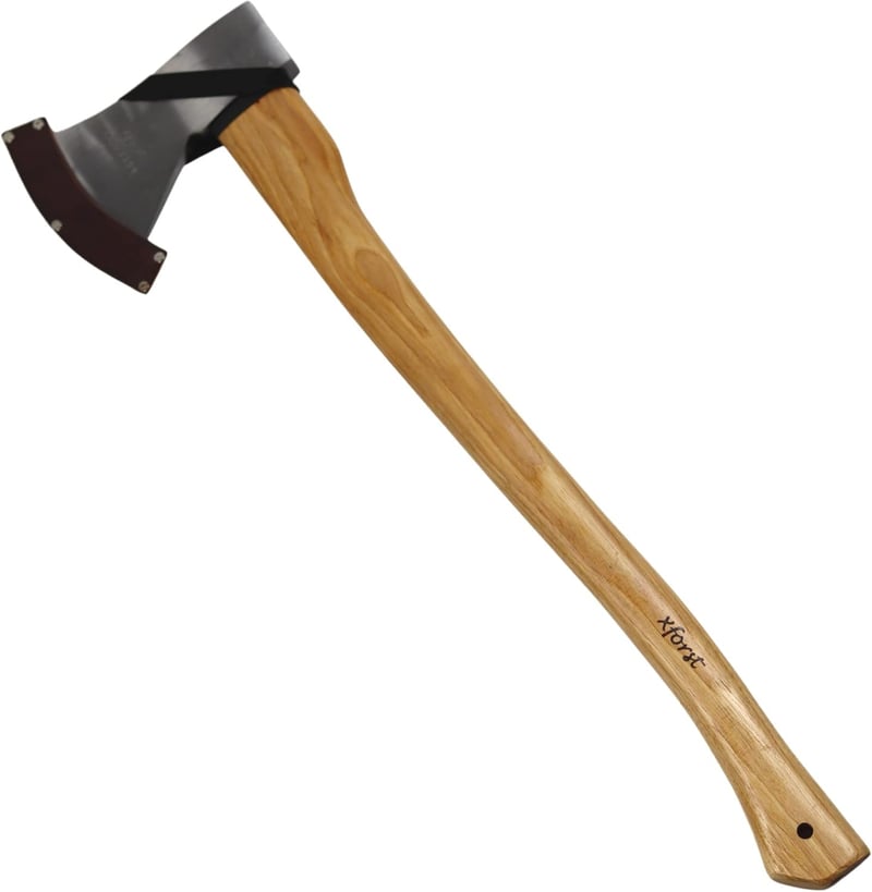Xforst Spaltaxt mit Hickoryholzstiel 70 cm und Kohlenstoffstahl-Klinge