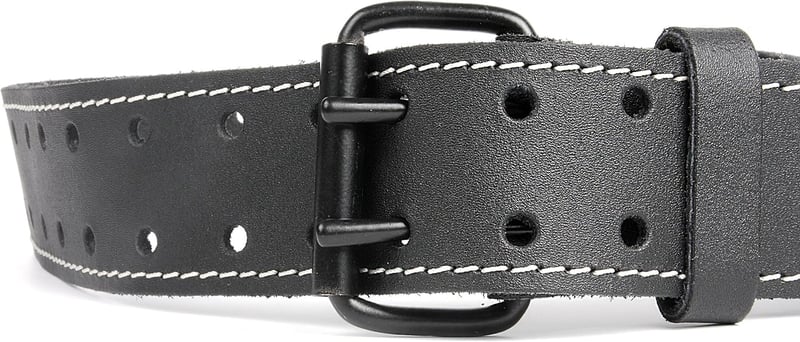 Robuster Rindsleder-Gürtel mit Doppelsteg-Schnalle, 115 cm