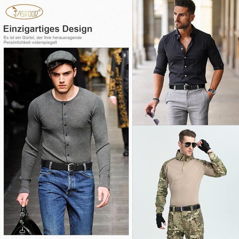 Robuster Herren Ledergürtel mit Doppelösen für Jeans